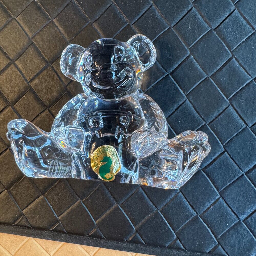 Waterford Crystal Tender Animals Baby Bear Figurine 3 3/4" High, 4 1/2" Wide